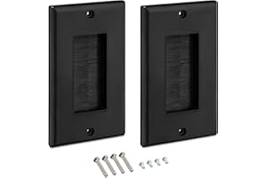 kwmobile 2 x zaślepka na przepust kablowy podtynkowy z pędzlem - wersja amerykańska - puszka podtynkowa pokrywa pokrywy - wejście kabla - czarno-czarna
