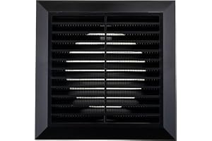 Vent Systems Ventilationsgaller svart 125 mm – yttergaller med insektsskydd – kvadratiskt ventilationsgaller för yttervägg
