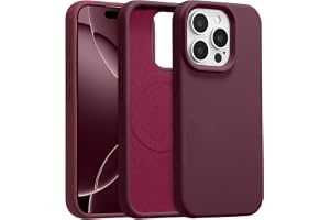 UCASONG Magnetisk för iPhone 15 Pro Max – flytande silikon telefonfodral, kompatibel med MagSafe, söt vanlig enfärgad smal fodral mjuk slät matt stöttåligt skyddande fodral, plommon