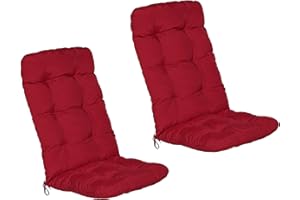 Beautissu Set di 2 Cuscini per Sedia a Sdraio Flair HL 120x50x8cm Extra Comfort per sedie reclinabili, spiaggine e poltrone - Rosso