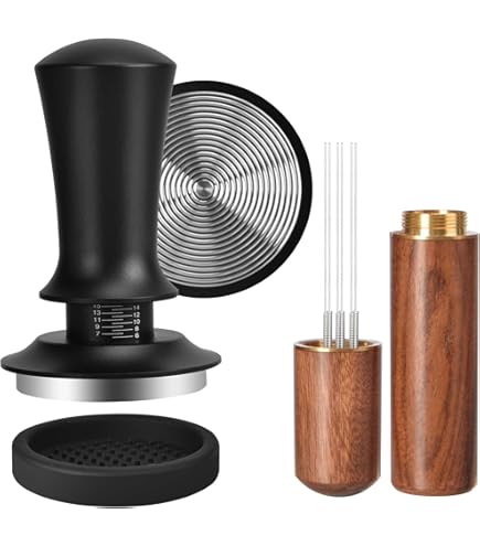 Moulin à Café,Tympeur à Expresso 51mm, Qualité Alimentaire, Presse à Base Plate, Accessoires