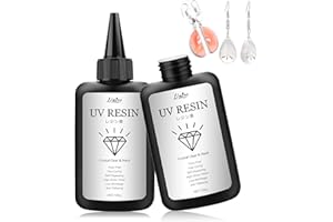 LIMINO UV Harz - 200g Kristallklarer Kleber, Verbessertes Ultraviolett Härtendes Epoxidharz für die Schmuckherstellung, Harz Kunsthandwerk - Geruchsarmer UV Kleber Resin zum Gießen, DIY-Harzformen, Basteln