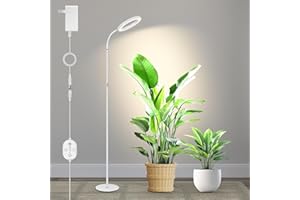 ‎SENCHIKER Duża 24V lampa do roślin do uprawy w pomieszczeniach, pełne spektrum z wzmocnionym 660 nm, LED LUMILEDS, lampa 20,5 cm z timerem i ściemnianiem, wysokość 56–178 cm, podstawa 22 cm, 20W