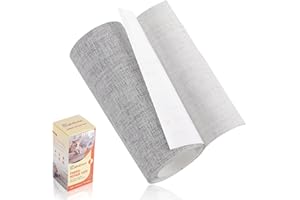 CAHOMO Fabric Repair Patches, Self-Adhesive Linen Fabric Patch,10x160 cm Fabric Patches for Furniture, Canvas Fabric Patch Sofa Repair Patch Kits for Couch Various Fabrics Repair & Decorate Medium grey