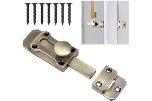 BRILEZE Loquet Porte, Verrou de Porte Coulissante Loquet 3 Pouces (7,5 cm) en Laiton Serrure Portail Interieure/Extérieure avec Vis Pour Fenêtre, Placard, Jardin (Style Rétro)