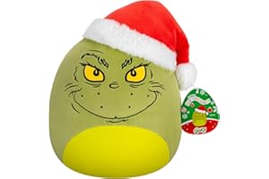Squishmallows SQGR00021 - Original 25 cm Grinch mit Santa Hut - Offizielles Jazwares Plüsch