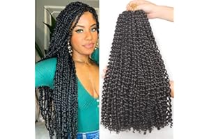 Leeven 18 pouces Passion Twist Braiding Hair 6 Packs Water Wave Crochet Hair for Woman Pre Looped Hair Braids for Butterfly Locs 22 Brins/Pack Bohemian Braids Hair Extensions 2#