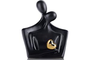 XMGZQ Statua di Coppia in oro e nero,Regali di Coppia per la Casa,Regalo per Anniversario Coppia,Regali di Coppia Divertenti,Decorazioni Soggiorno Moderno,Centrotavola Design,Centro Tavola Matrimonio Sposi