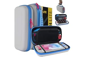 Orzly Funda de Transporte para Nintendo Switch Lite, Protectora Funda Dura de Viaje para Llevar la Consola Nintendo Switch Lite y Sus Accesorios