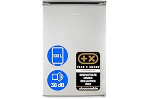 MEDION Gefrierschrank (103L Fassungsvermögen, Less Frost, höhenverstellbare Füße, 84cm hoch, 3 transparente Schubladen, Türanschlag wechselbar, freistehend, MD37777) silber