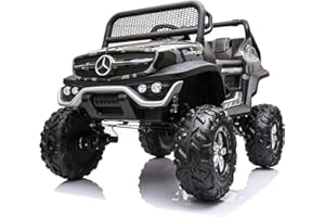 FINOOS Kinder elektroauto Mercedes Unimog 12V Elektroauto für Kinder, kinderauto, kinder elektroauto mit 2,4 Ghz Fernbedienung, 4x4 Allrad angetrieben, Batterie: 12V 10Ah, 1-5 Jahre (Camouflage)