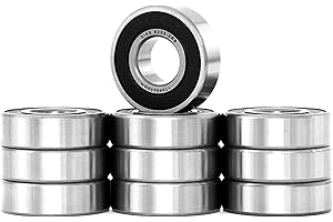XiKe 10 unid. 6203-2RS Rodamiento de bolas 17x40x12mm, Acero cromado & Juntas Goma, Prelubricado, 6203RS Rodamiento rígido de bolas con escudos.