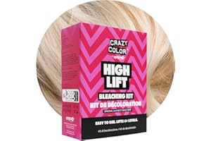 Crazy Color High Lift Bleaching Kit. Pre-lightener Powder Bleach & 30 Vol (9%) Developer | Achieve up to 6+ levels of lift. Vegan & Cruelty Free