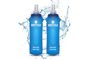 BBAIYULE® TPU hydration pack 470ml,Foldable Soft Flask,Foldable Water Drink Bottles,Hydration Bladder water pack Backpack for Trail Running Hydration Pack Hiking Cycling Climbing