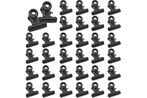 Roosea Clips de Carpeta 80 Piezas Bulldog Clip 22 mm Clips Bulldog Metal Bisagra Clip Clips de Bulldog Pinzas Metal Papel de Bisagra Clips para Etiquetas Oficina Papeleria Fotos