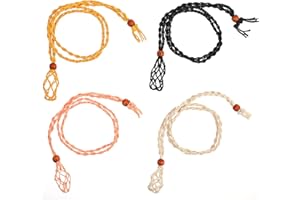 Teaaha Collana con Supporto in Pietra Vuota Cristallo, Cordino Regolabile, Gabbia di Pesce - 4 Pezzi