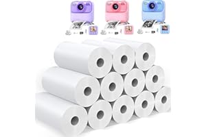masterbee Druckpapier, Ersatzpapier für Sofortbildkamera, Nachfüll-Thermopapier 12 Rollen, Fotodruckpapier, BPA-frei