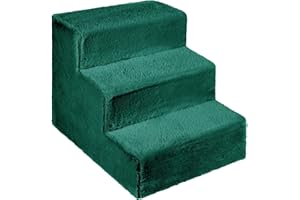 Mg Design Hundetreppe 3 Stufen in Grün – Stabiler Holzrahmen, gelenkschonend, leicht & mobil, für Sofa & Bett, für Hunde & Katzen