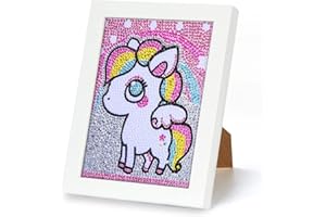 WISHSTAR Pittura Diamante Kit, 5D fai da te Diamond Painting Unicorno, Diamanti Painting per Puzzle Bambini, Arti Mestieri, Decorazione Regalo, Decorare casa e Pareti