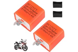 kclkda 2 Pcs 12V 2 Pin Flasher Relay, Adjustable Turn Signal Indicator Relay LED Turn Signal Flasher Relays Motorcycle Adjustable Indicator Tool-Free Installation No Hyper Flashing for Motorcycle