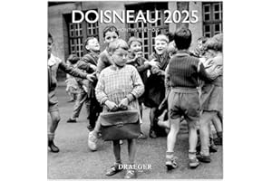 DRAEGER PARIS 1886 - Duży kalendarz ścienny 29 x 29 cm 2025 – 7 języków – od września 2024 do grudnia 2025 – 12 zdjęć dostępnych w różnych motywach - Doisneau - notatka z terminu, rocznice