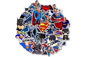 SETPRODUCTS ⭐Top Aufkleber! ⭐ Set von 45 Kleine Superman und Batman Aufkleber - Comics Qualität - Vinyls Stickers Nicht Vulgär – Bomb, Superhelden, Superheld, Marvel - Anpassung, Scrapbooking, Bullet Journal