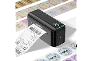 MUNBYN Bluetooth Shipping Label Printer, 4x6 Thermal Label Printer for Small Business, Compatible with iPhone, Android, Windows, macOS, Etsy, Shopify, eBay, Royal Mail, DHL, DPD, Evri, 402B, Black