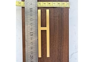 BWRMHME Selbstklebendes Wandtattoo aus massivem Messing, englische Buchstaben, Hausadressnummern, Goldbriefkasten, Zahlen, Shop, Studio, Name, DIY, Kombination, Hardware, Haus, Hotel, Tür, Name (H)