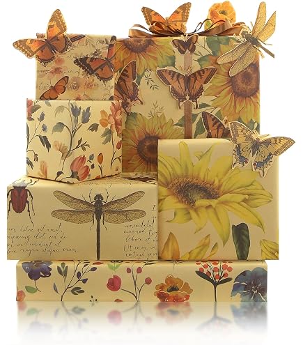 ECLAVIOS Große Geschenktüte Mit Seidenpapier – Vintage Blumenmuster, 35,6 Cm, Mit Satinband, Für Muttertag & Alle Anlässe