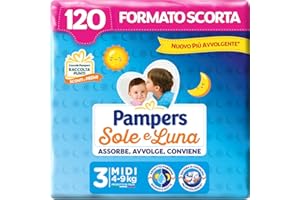Pampers Pieluchy Słońce i Księżyc Midi, rozmiar 3 (4-9 kg), 120 pieluch