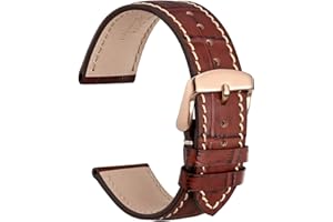 WOCCI Leather Watch Straps, Italian Leather, Embossed Alligator Grain, Choose Color & Width 14mm 18mm 19mm 20mm 21mm 22mm