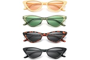 Unning 4 Stück Cateye Sonnenbrille Damen Vintage Retro Cat Eye Sonnenbrillen Set Lustig Katzenauge Brille