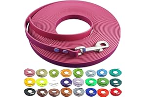 bio-leine leichte 9mm Biothane Schleppleine ohne Handschlaufe - 3 bis 25m I für kleine Hunde, 3m in Weinrot I schmutzabweisende & Wasserabweisende Hundeleine Leine