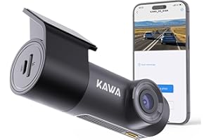 KAWA Dashcam Voiture Avant 1296P, Mini Camera pour Voitures avec Application, WiFi, Vision Nocturne WDR, Corps Rotatif à 360°, Angle de Vue de 135°, Surveillance de Stationnement 24H, Capteur G, D5.