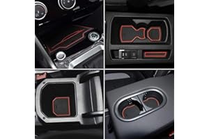 LITTOU KOLOME 13 PCS Anti-Staub rutschfeste Innentür, Tasse, Arm Box, Lagerung Matte Gummimatten für TROC 2018-2021 2022 2023 2024 (Rot)