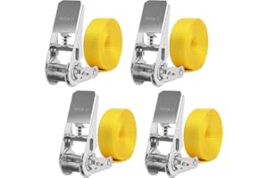 GADLANE Ratchet Strap 4 Pack - 4 Metre Ratchet Straps with 800 kg Load Capacity, Adjustable Tie Down Straps for Trailer, Van, Truck, Car, Motorcycle, Luggage (4m, 800kg)