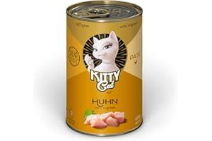 SOUL PET KITTY Cat Paté kurczak, 6 x 400 g, mokra karma dla kotów, bezzbożowa karma dla kotów z tauryną, olejem łososiowym i małżem zielonowargowym, pełnoporcjowa pasza o dużej zawartości mięsa, Made in