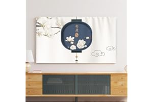 Treer TV Abdeckung Staubschutzhülle, Hülle Bezug für Fernsehen Schutzhülle Universal Fernseher Hülle Elastisch Staubschutz für 22-75 Zoll TV/PC-Bildschirme (Tuschmalerei 1,60 Zoll)