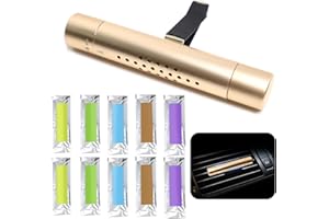 LOTNUT Désodorisant de Voiture Avec 10 Bâtonnets de Parfum Solide, Diffuseur d'Huile Essentielle à Clip pour Voiture, Parfums Variés - Idéal pour Cadeaux de et Anniversaires