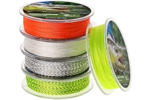 CROCH Fly Line Backing 20LB 30LB 100 Yds for Trout Fishing (Orange White Fluorescent Yellow)-2PCS