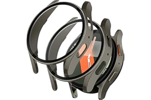 Seltureone 2 Pack Watch Case with Screen Protector Compatible with Samsung Galaxy Watch 7 40mm, Hard PC [Anti-Scratch][Anti-Dust] 360° All-Round Protective Case - Green