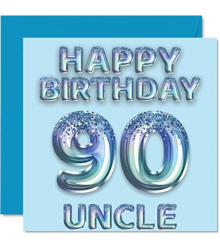 Cartes D'anniversaire De 90 Ans Pour Oncle – Chien De Fête – Carte D'anniversaire Pour Oncle De 90 Ans De La Part D'un Neveu, D'une Nièce, D'un Anniversaire A5, Pour Homme, Homme