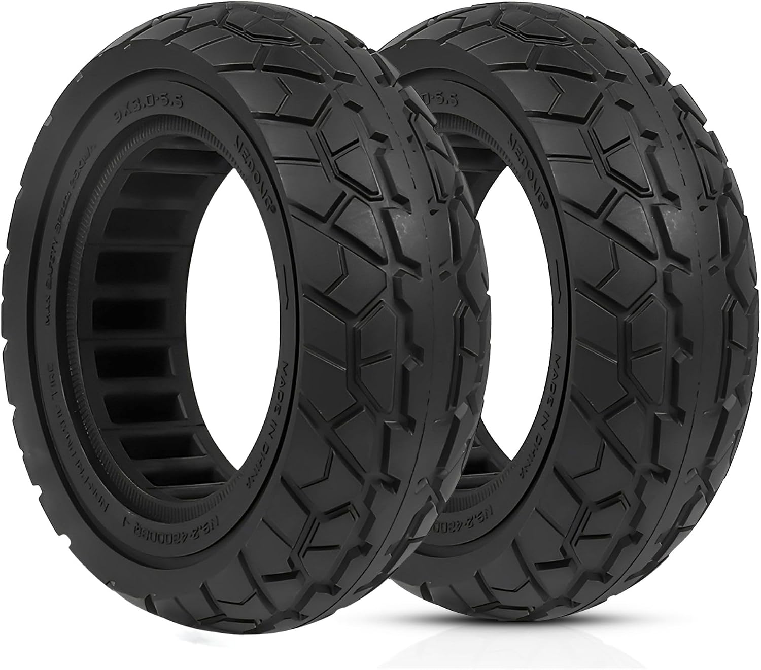 ANSENI Rueda Maciza 9X3.0-5.5, Neumatico Offroad Todoterreno 9 Pulgadas,Neumáticos de Reemplazo,Rueda Antipinchazo para Patinete Eléctrico Kukirin G2 Pro(Versión 2024 Posterior) (2 Ruedas)