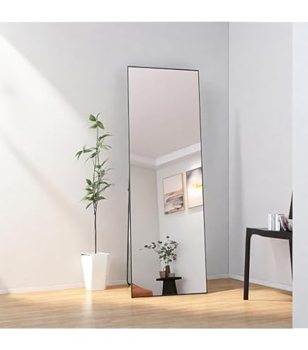 SensaHome Passpiegel - 2 in 1 Spiegel - Staande Spiegel - Hangspiegel - Grote Wandspiegel - Geborsteld Aluminium - Veiligheidsglas - 160x50cm - Zwart SensaHome Passpiegel - 2 in 1 Spiegel - Staande Spiegel - Hangspiegel - Grote Wandspiegel - Geborsteld Aluminium - Veiligheidsglas - 160x50cm - Zwart