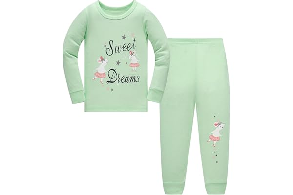 TEDD Fille Ensembles de Pyjama Enfants Coton Mignonne Longues Rose Noël 2 Pièces Vêtements de Nuit 1-12 Ans