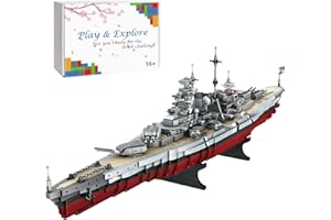 TIRFF Cuirassé Bismarck Maquette Blocs de Construction, 2081 Pièces Warship Jeu de Construction, WW2 Cuirassé Bismarck Jouets Militaires, Battleship Jouet Compatible avec Lego