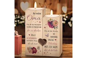 NIYEWSOR Oma Geschenk, Geschenke für Oma, Oma, Kerzenständer Geschenkideen für Oma, Personalisierte Beste Oma Geschenke, Oma Geschenk Zum Geburtstag, Muttertagsgeschenk für Oma