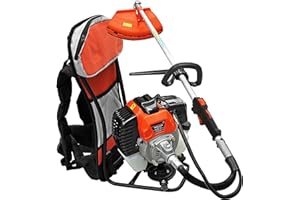21 SHOP® TAGLIAERBA DECESPUGLIATORE a SCOPPIO 52cc a ZAINO A SPALLA GIARDINAGGIO, ALIMENTATO a CARBURANTE MISCELA 2%