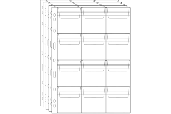 Uncle Paul Páginas de Carpeta de Monedas 60 Bolsillos - Accesorios para Porta Monedas Suministros de colección de Monedas 5 Hojas CS03512