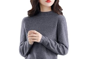 MQSHUHENMY Cashmere Sweaters for Women, 100% Cashmere Long Sleeve Crew Neck Lightweight Soft Knitted Pullover Knitted Jumpers